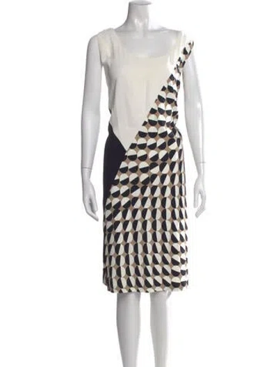 Pre-owned Lafayette 148 Printed Knee-length Dress In Multi