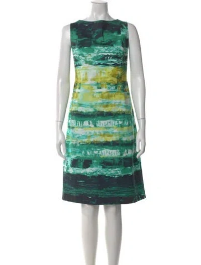 Pre-owned Lafayette 148 Printed Knee-length Dress In Multi