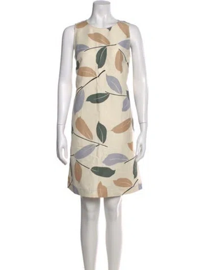 Pre-owned Lafayette 148 Printed Knee-length Dress In Neutral