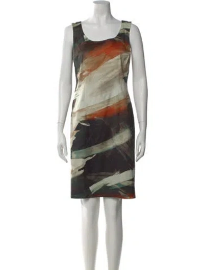 Pre-owned Lafayette 148 Printed Knee-length Dress W/ Tags In Neutral