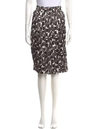 Pre-owned Lafayette 148 Printed Knee-length Skirt In Multi