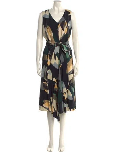 Pre-owned Lafayette 148 Printed Long Dress