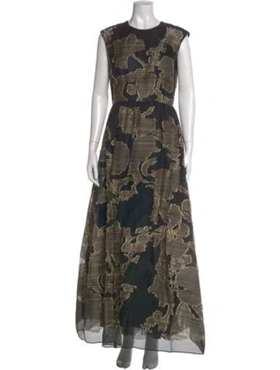 Pre-owned Lafayette 148 Printed Long Dress W/ Tags In Multi