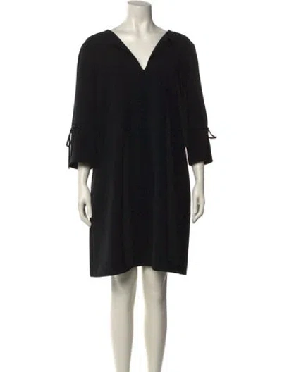 Pre-owned Lafayette 148 Printed Mini Dress In Black