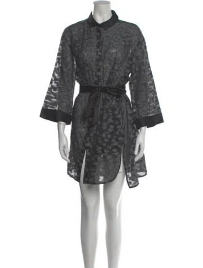 Pre-owned Lafayette 148 Printed Mini Dress In Black