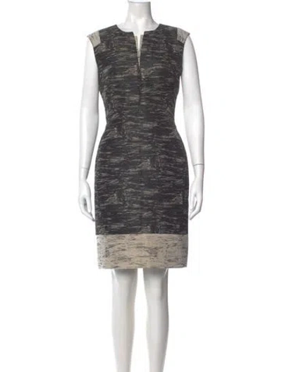 Pre-owned Lafayette 148 Printed Mini Dress In Black