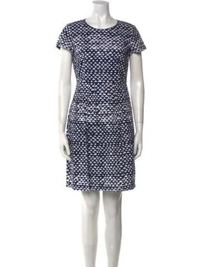 Pre-owned Lafayette 148 Printed Mini Dress In Blue