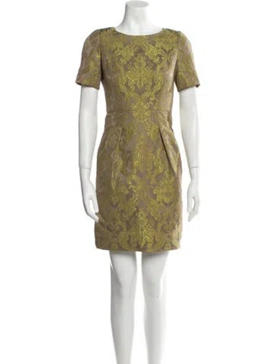 Pre-owned Lafayette 148 Printed Mini Dress In Green