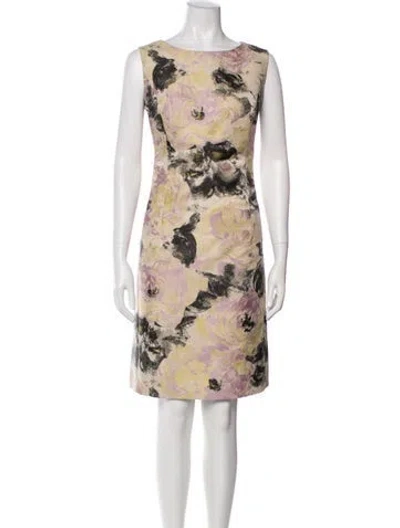 Pre-owned Lafayette 148 Printed Mini Dress In Neutral