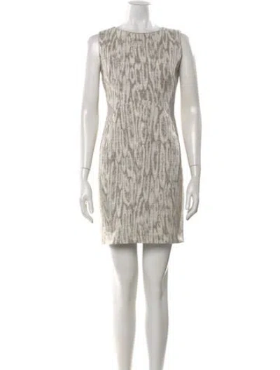 Pre-owned Lafayette 148 Printed Mini Dress In Neutral
