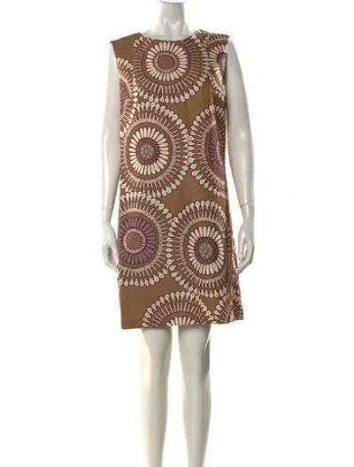 Pre-owned Lafayette 148 Printed Mini Dress In Neutral