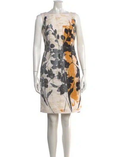 Pre-owned Lafayette 148 Printed Mini Dress In Neutrals