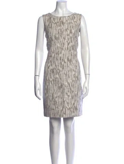 Pre-owned Lafayette 148 Printed Mini Dress In Neutrals