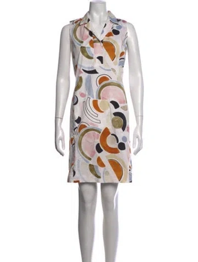 Pre-owned Lafayette 148 Printed Mini Dress In Neutrals