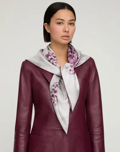 Lafayette 148 Printed Silk Scarf In Violet Ash Multi