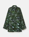 Lafayette 148 Printed Silk Twill Oversized Long Sleeve Blouse