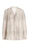 Lafayette 148 Printed Silk Twill Top