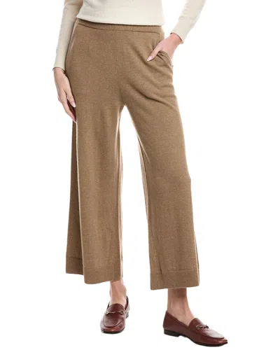 Lafayette 148 Pull On Wide Leg Wool & Cashmere-blend Pant In Brown