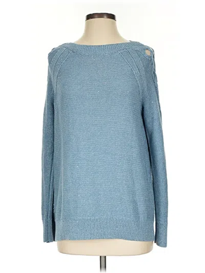 Pre-owned Lafayette 148 Pullover Sweater In Blue