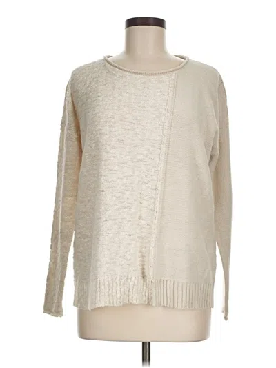 Pre-owned Lafayette 148 Pullover Sweater In White