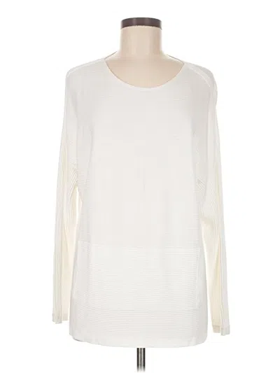 Pre-owned Lafayette 148 Pullover Sweater In White