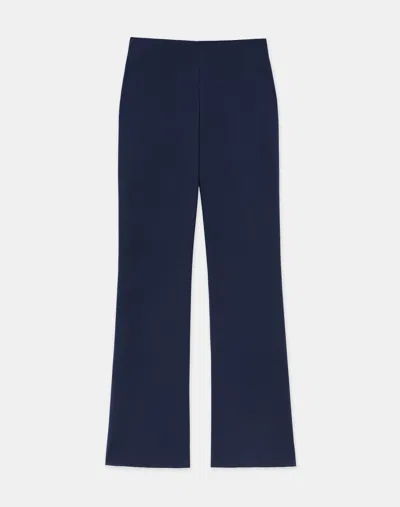 Lafayette 148 Punto Milano Gates Flared Ankle Pant In Blue