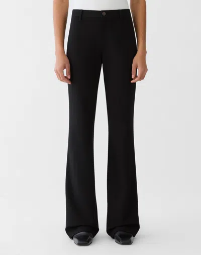 Lafayette 148 Punto Milano Mid Rise Flared Pants In Black