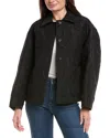 Lafayette 148 New York Quilted Silk-blend Jacket In Black