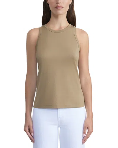 Lafayette 148 Cotton Rib Racerback Tank In Cadet Khaki
