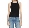 Lafayette 148 Racerback Tank With Contrast Tipping In Black With White Contrast