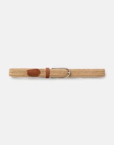 Lafayette 148 Raffia Woven Buckle Belt In Brown