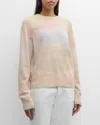 Lafayette 148 Printed Cashmere Crewneck Sweater In Bluff Pink Multi