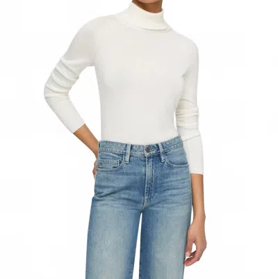 Lafayette 148 Raglan Sleeve Turtleneck Sweater In Cloud In White