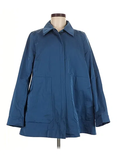 Pre-owned Lafayette 148 Raincoat In Blue