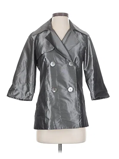 Pre-owned Lafayette 148 Raincoat In Silver