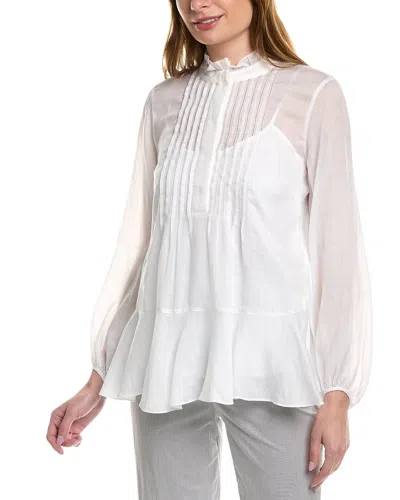 Lafayette 148 Raines Blouse In White