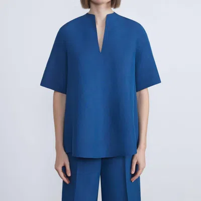 Lafayette 148 Raleigh Blouse In Parisian Blue
