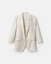 Lafayette 148 Ramie Silk Neapolitan Open Front Jacket In Pearl Multi