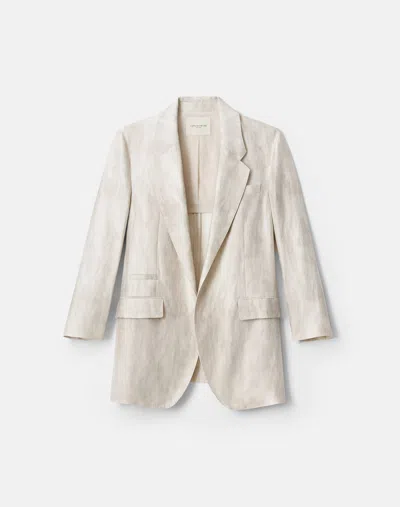 Lafayette 148 Ramie Silk Neapolitan Open Front Jacket In Pearl Multi