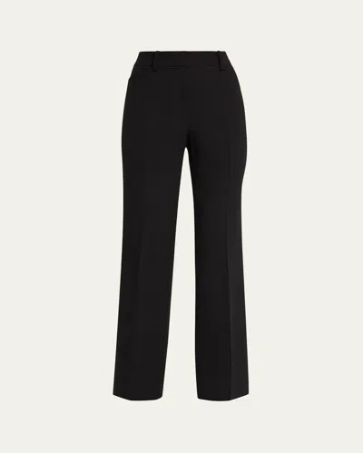 Lafayette 148 Reade Double-face Stretch Wool Pants In Black