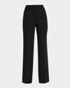 Lafayette 148 Reade Double-face Stretch Wool Pants In Black