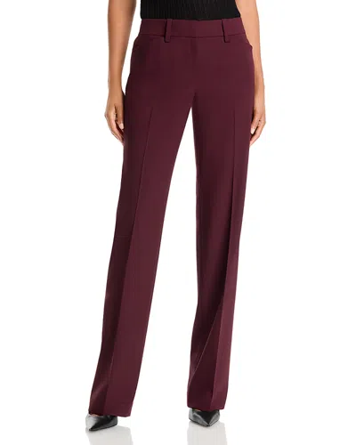 Lafayette 148 Reade Mid Rise Straight Leg Pants In Brown