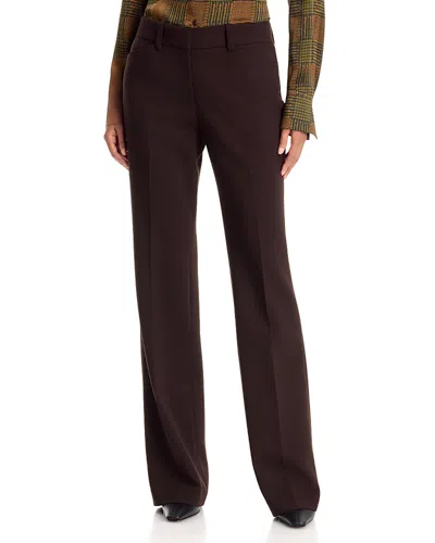 Lafayette 148 Reade Wool-blend Flare Leg Pants In Truffle
