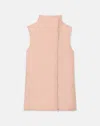 Lafayette 148 Recycled Poly Tech Funnel Collar Down Vest In Blush Peach