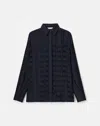 Lafayette 148 Recycled Satin Basketweave Plissé Blouse In Blue