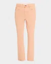 Lafayette 148 Garment-dyed L148 Denim Reeve Straight Jean In Blush Peach