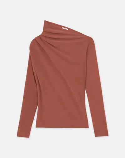 LAFAYETTE 148 RESPONSIBLE FINE GAUGE MERINO ASYMMETRIC SWEATER