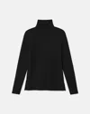Lafayette 148 Italian Fine Gauge Merino Kindwool Split Stand Collar Sweater In Black