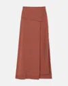 Lafayette 148 Responsible Fine Gauge Merino Wrap Skirt In Burnt Sienna
