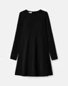 Lafayette 148 Responsible Finesse Crepe A-line Godet Dress In Black
